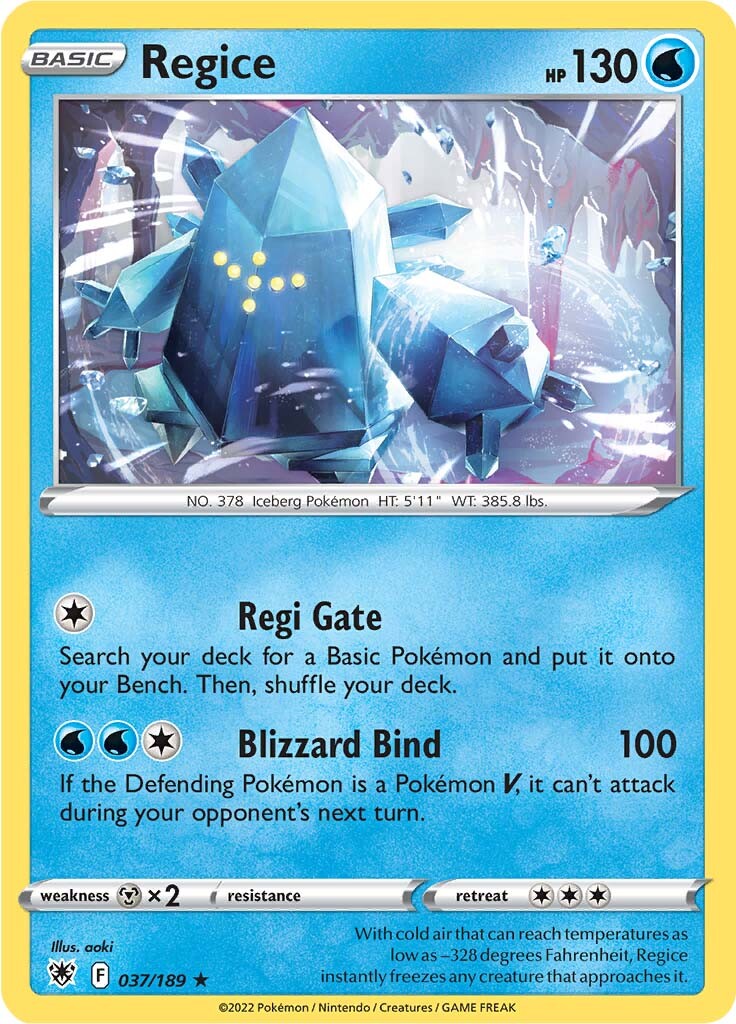 Regice (037/189) [Sword & Shield: Astral Radiance] | Card Merchant Takapuna