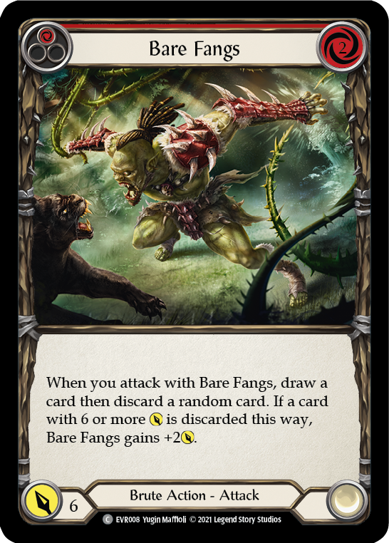 Bare Fangs (Red) [EVR008] (Everfest)  1st Edition Rainbow Foil | Card Merchant Takapuna