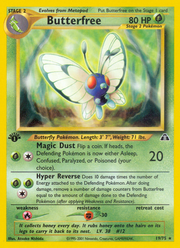 Butterfree (19/75) [Neo Discovery 1st Edition] | Card Merchant Takapuna