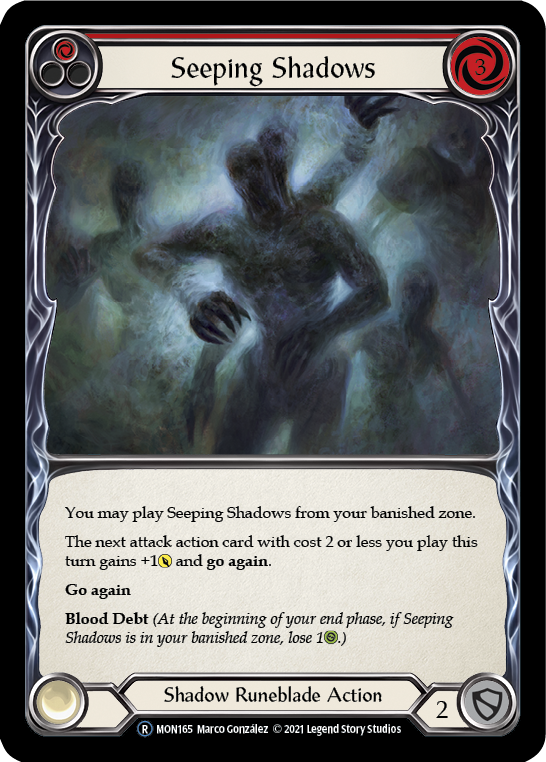 Seeping Shadows (Red) [U-MON165] (Monarch Unlimited)  Unlimited Normal | Card Merchant Takapuna