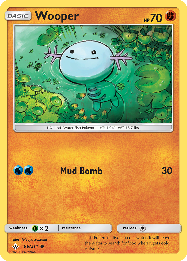 Wooper (96/214) [Sun & Moon: Unbroken Bonds] | Card Merchant Takapuna