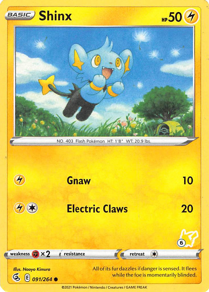 Shinx (091/264) (Pikachu Stamp #6) [Battle Academy 2022] | Card Merchant Takapuna