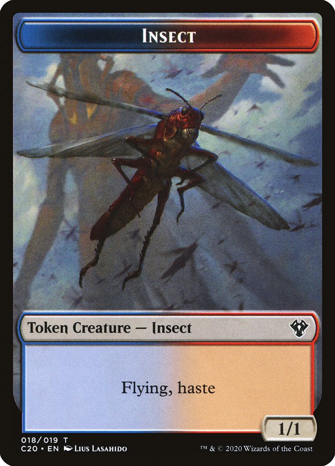 Drake // Insect (018) Double-Sided Token [Commander 2020 Tokens] | Card Merchant Takapuna