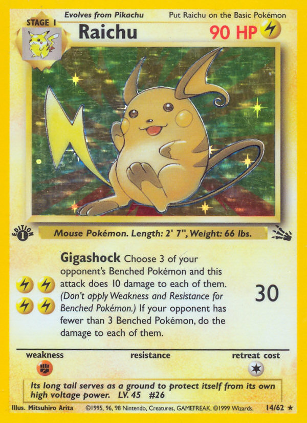 Raichu (14/62) [Fossil 1st Edition] | Card Merchant Takapuna