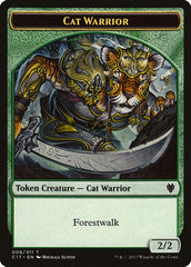 Cat Warrior (008) // Rat (003) Double-Sided Token [Commander 2017 Tokens] | Card Merchant Takapuna