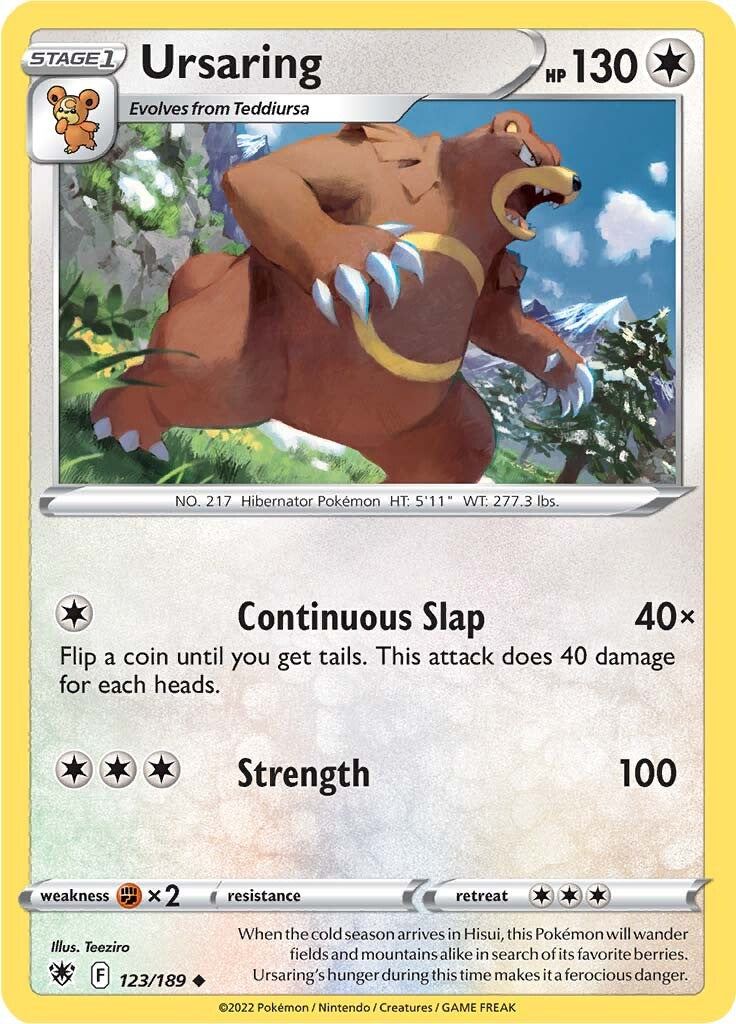 Ursaring (123/189) [Sword & Shield: Astral Radiance] | Card Merchant Takapuna