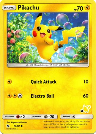 Pikachu (19/68) (Pikachu Stamp #55) [Battle Academy 2020] | Card Merchant Takapuna