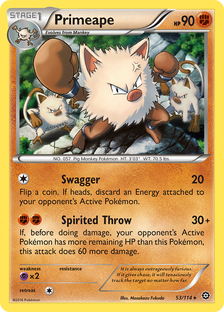 Primeape (53/114) [XY: Steam Siege] | Card Merchant Takapuna