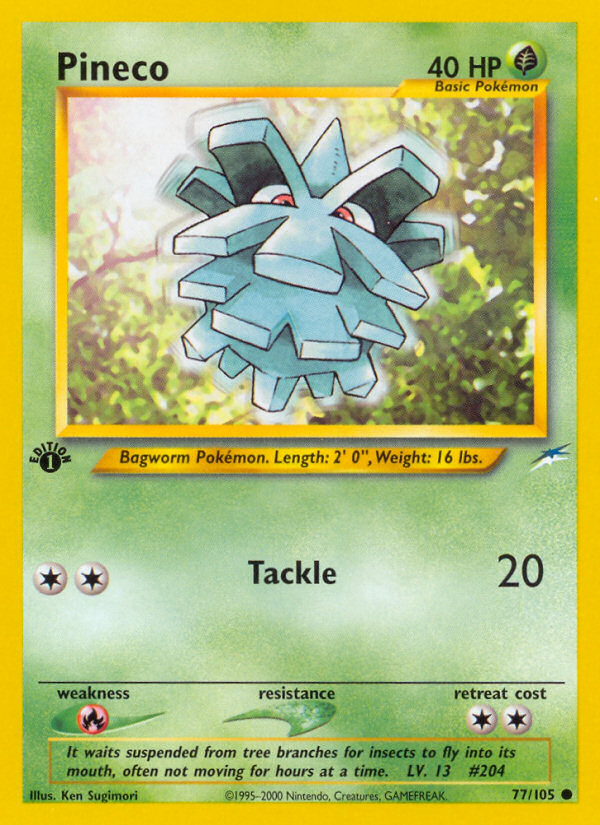 Pineco (77/105) [Neo Destiny 1st Edition] | Card Merchant Takapuna