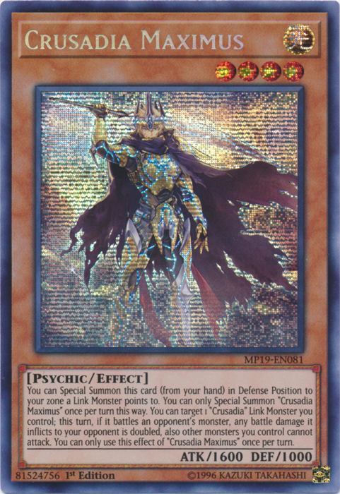 Crusadia Maximus [MP19-EN081] Prismatic Secret Rare | Card Merchant Takapuna