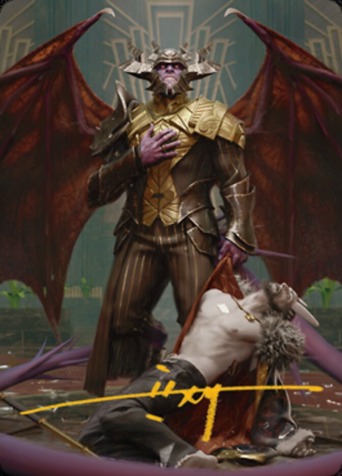 Ob Nixilis, the Adversary 1 Art Card (Gold-Stamped Signature) [Streets of New Capenna Art Series] | Card Merchant Takapuna