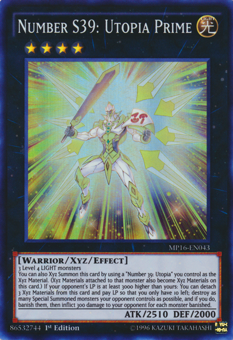 Number S39: Utopia Prime [MP16-EN043] Super Rare | Card Merchant Takapuna