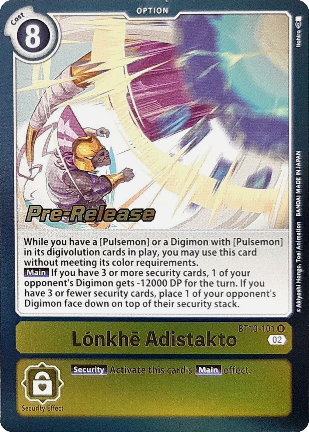 Lonkhe Adistakto [BT10-101] [Xros Encounter Pre-Release Cards] | Card Merchant Takapuna