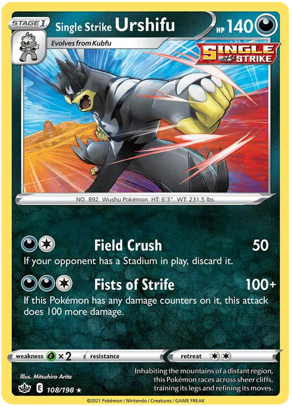 Single Strike Urshifu (108/198) [Sword & Shield: Chilling Reign] | Card Merchant Takapuna