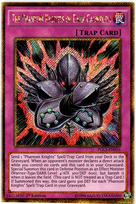 The Phantom Knights of Dark Gauntlets [PGL3-EN016] Gold Secret Rare | Card Merchant Takapuna