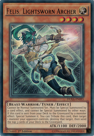 Felis, Lightsworn Archer [DUEA-EN095] Ultra Rare | Card Merchant Takapuna