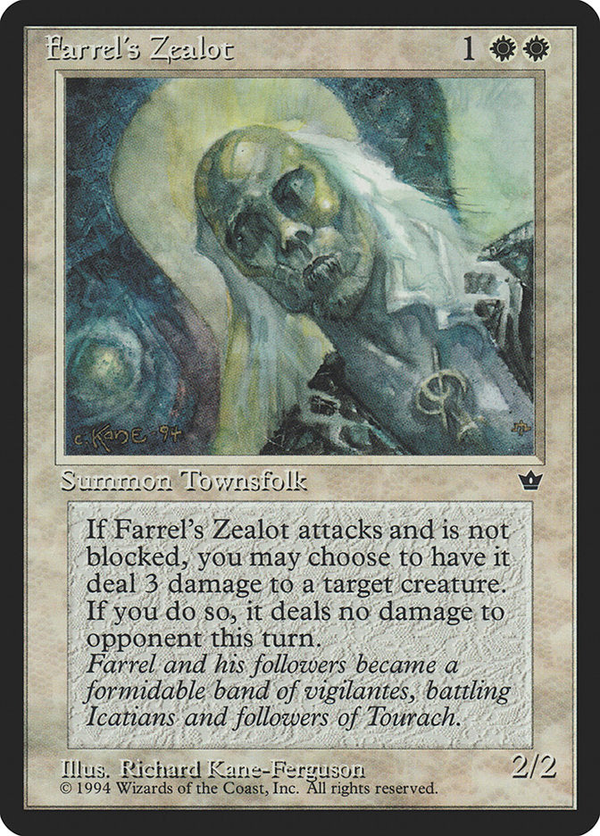 Farrel's Zealot (Richard Kane Ferguson) [Fallen Empires] | Card Merchant Takapuna