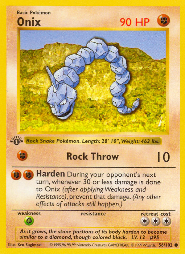 Onix (56/102) (Shadowless) [Base Set 1st Edition] | Card Merchant Takapuna