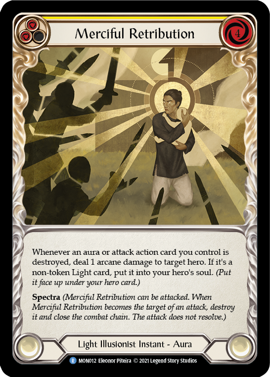 Merciful Retribution [MON012-RF] (Monarch)  1st Edition Rainbow Foil | Card Merchant Takapuna