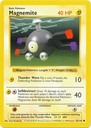 Magnemite (53/102) [Base Set Shadowless Unlimited] | Card Merchant Takapuna