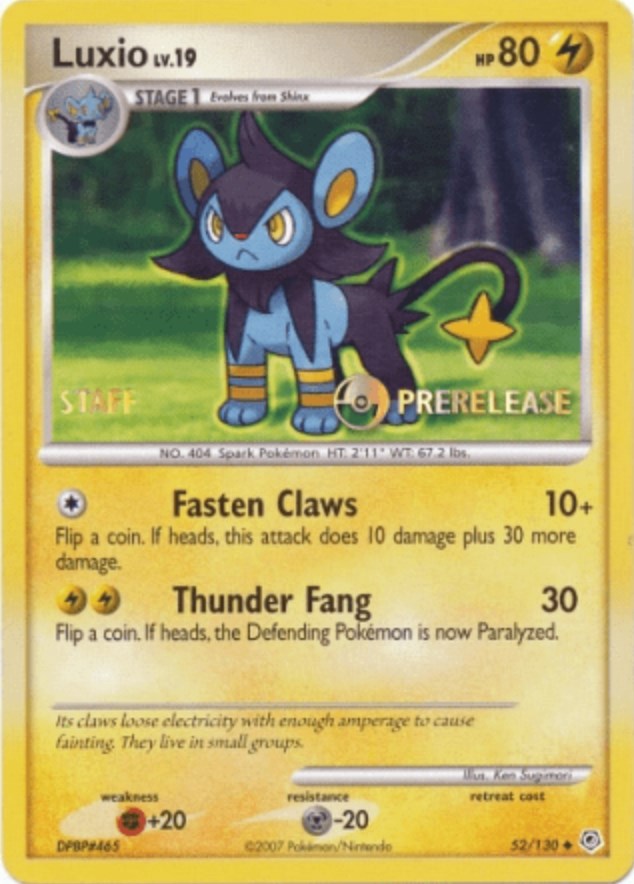 Luxio (52/130) (Prerelease Promo Staff) [Nintendo: Black Star Promos] | Card Merchant Takapuna