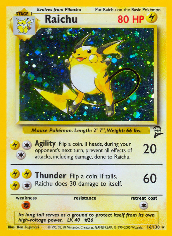 Raichu (16/130) [Base Set 2] | Card Merchant Takapuna