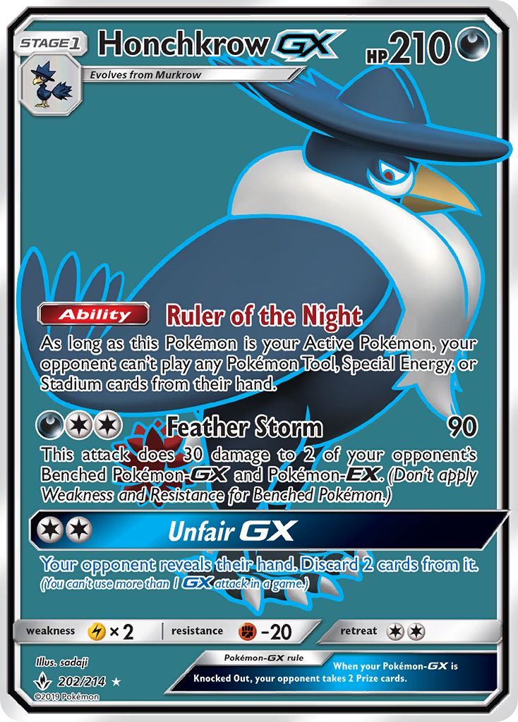 Honchkrow GX (202/214) [Sun & Moon: Unbroken Bonds] | Card Merchant Takapuna