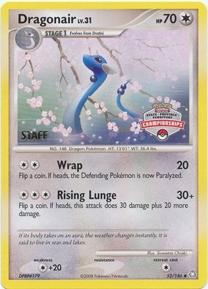 Dragonair (52/146) (State Province Territory Championship Staff) [Diamond & Pearl: Legends Awakened] | Card Merchant Takapuna