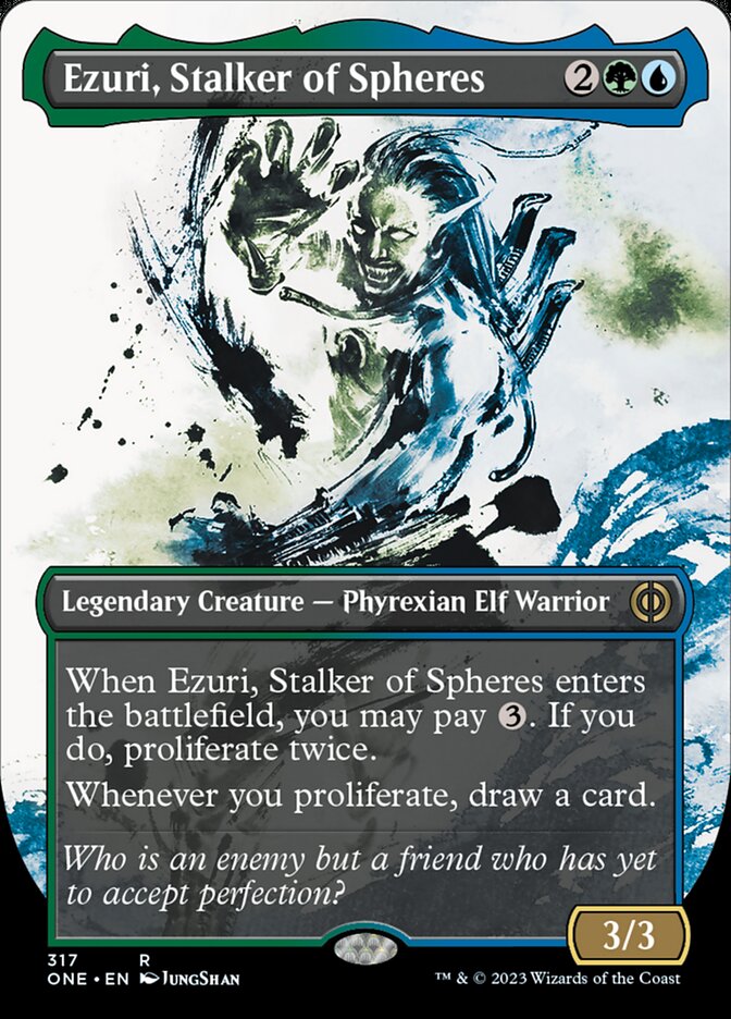 Ezuri, Stalker of Spheres (Borderless Ichor) [Phyrexia: All Will Be One] | Card Merchant Takapuna