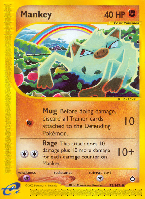 Mankey (92/147) [Aquapolis] | Card Merchant Takapuna