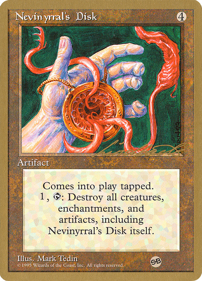 Nevinyrral's Disk (Leon Lindback) (SB) [Pro Tour Collector Set] | Card Merchant Takapuna