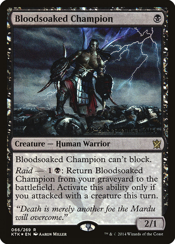 Bloodsoaked Champion [Khans of Tarkir Prerelease Promos] | Card Merchant Takapuna