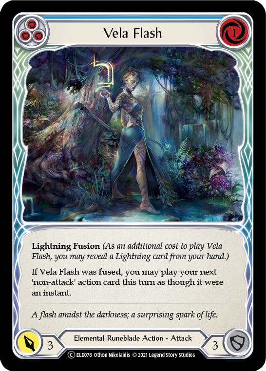 Vela Flash (Blue) [U-ELE078] (Tales of Aria Unlimited)  Unlimited Rainbow Foil | Card Merchant Takapuna