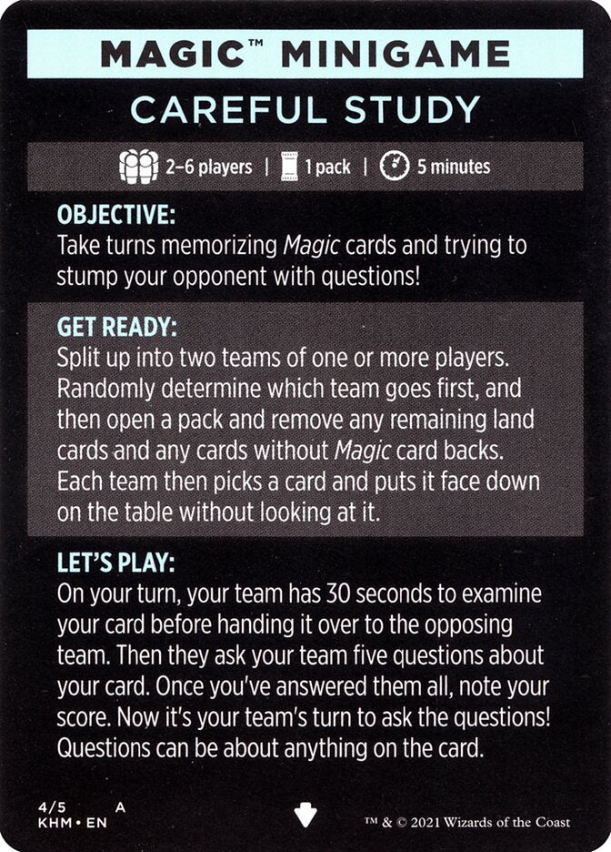 Careful Study (Magic Minigame) [Kaldheim Minigame] | Card Merchant Takapuna