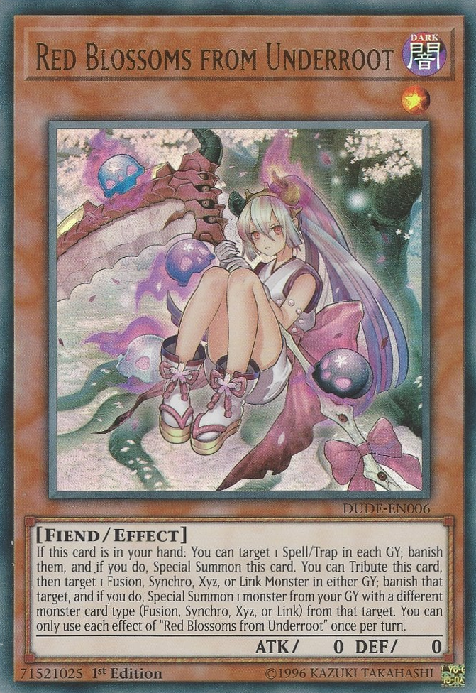 Red Blossoms from Underroot [DUDE-EN006] Ultra Rare | Card Merchant Takapuna