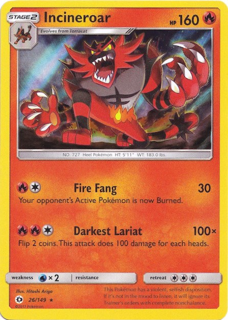 Incineroar (26/149) (Water Web Holo) [Sun & Moon: Base Set] | Card Merchant Takapuna