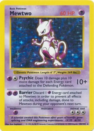 Mewtwo (10/102) [Base Set Shadowless Unlimited] | Card Merchant Takapuna