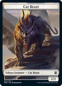 Cat Beast // Construct Double-Sided Token [Zendikar Rising Tokens] | Card Merchant Takapuna