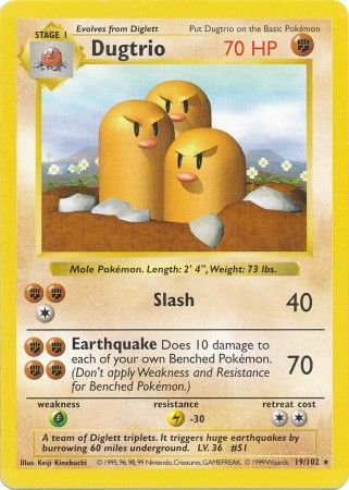 Dugtrio (19/102) [Base Set Shadowless Unlimited] | Card Merchant Takapuna