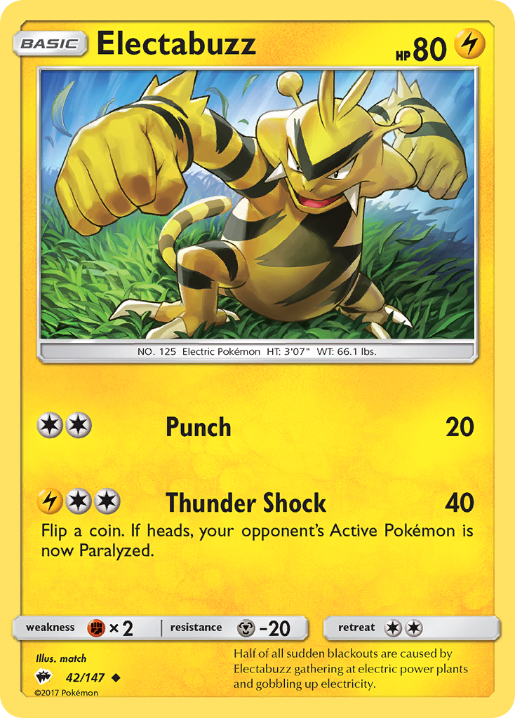 Electabuzz (42/147) [Sun & Moon: Burning Shadows] | Card Merchant Takapuna