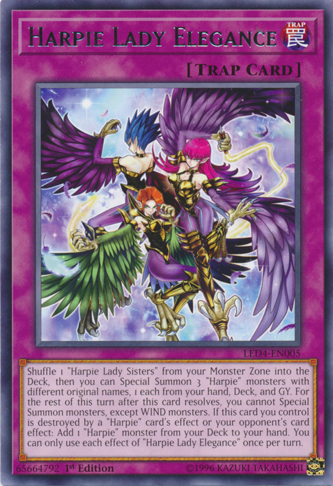 Harpie Lady Elegance [LED4-EN005] Rare | Card Merchant Takapuna