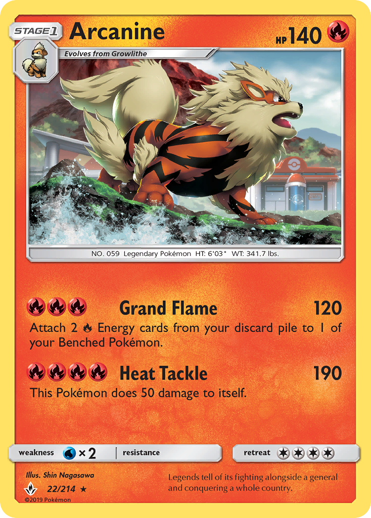 Arcanine (22/214) [Sun & Moon: Unbroken Bonds] | Card Merchant Takapuna