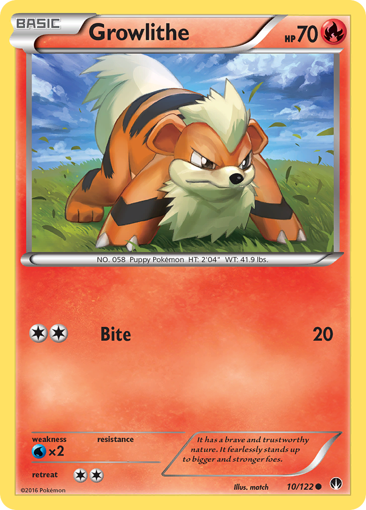 Growlithe (10/122) [XY: BREAKpoint] | Card Merchant Takapuna