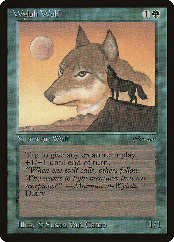 Wyluli Wolf (Light Mana Cost) [Arabian Nights] | Card Merchant Takapuna