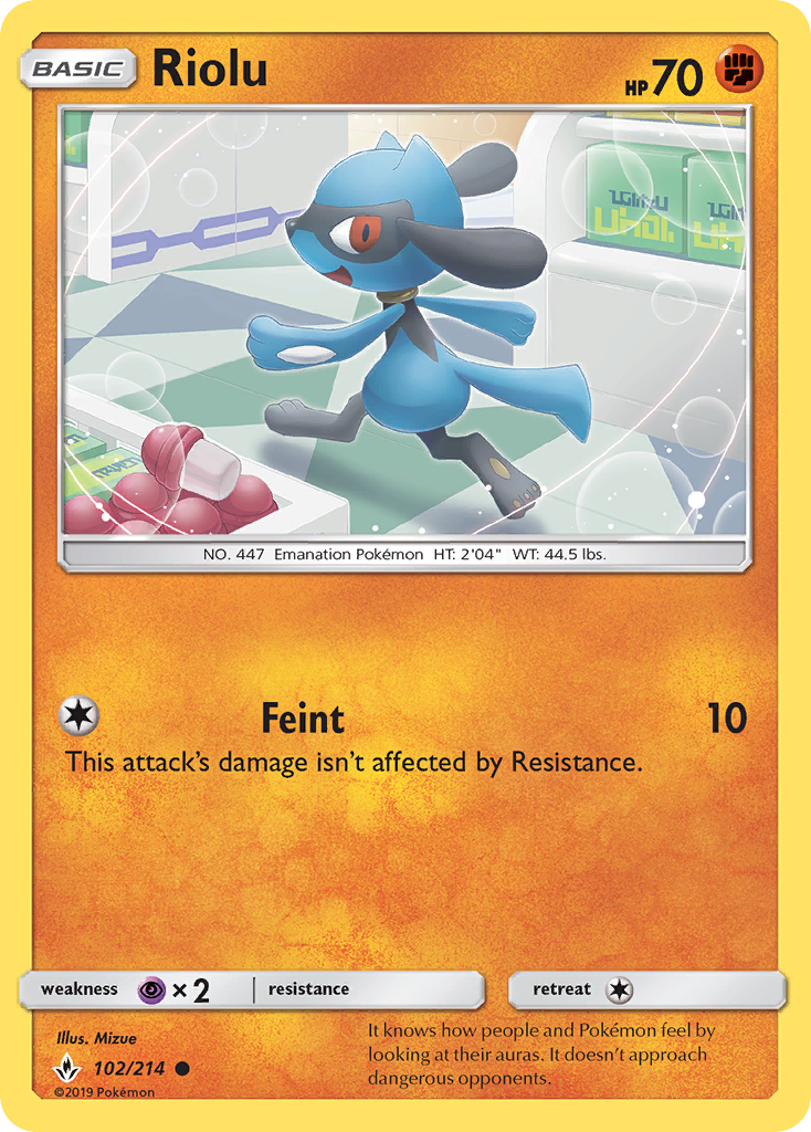 Riolu (102/214) [Sun & Moon: Unbroken Bonds] | Card Merchant Takapuna