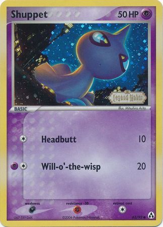 Shuppet (63/92) (Stamped) [EX: Legend Maker] | Card Merchant Takapuna