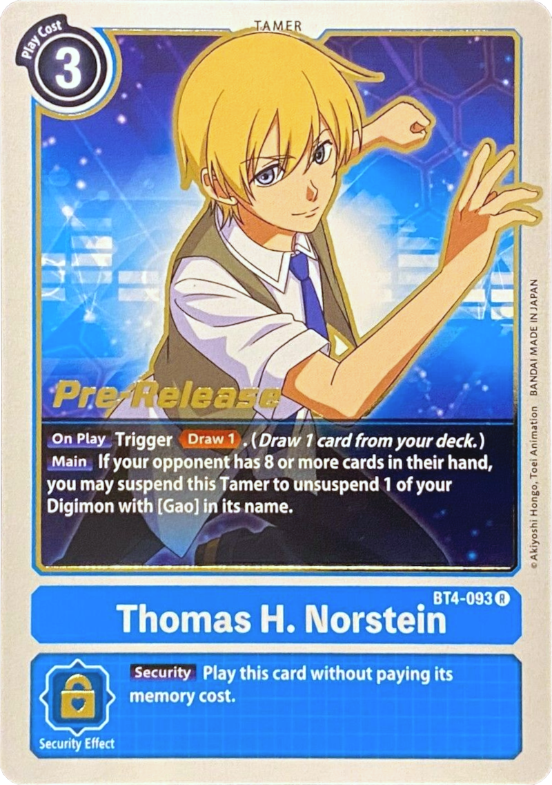 Thomas H. Norstein [BT4-093] [Great Legend Pre-Release Promos] | Card Merchant Takapuna