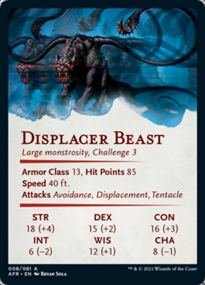 Displacer Beast Art Card [Dungeons & Dragons: Adventures in the Forgotten Realms Art Series] | Card Merchant Takapuna