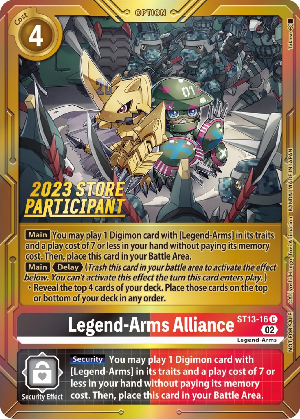 Legend-Arms Alliance [ST13-16] (2023 Store Participant) [Starter Deck: Ragnaloardmon Promos] | Card Merchant Takapuna