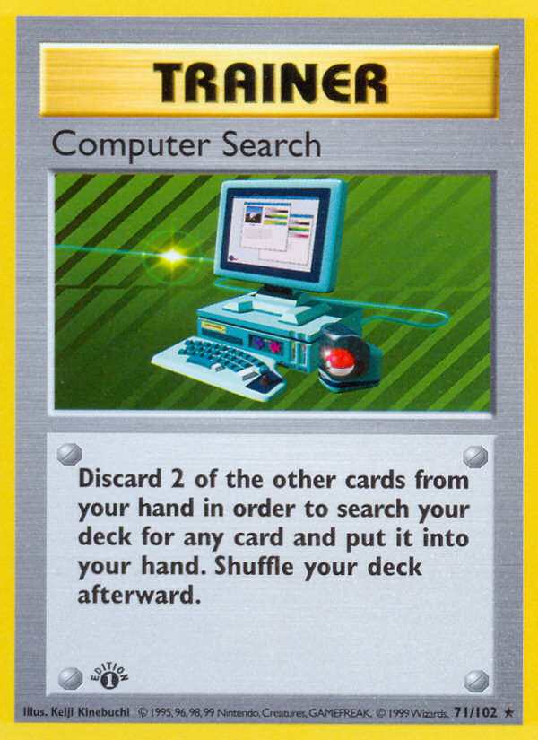 Computer Search (71/102) (Shadowless) [Base Set 1st Edition] | Card Merchant Takapuna